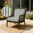 thumbnail image 2 of Outdoor Patio Cushion Covers 4 Pack Sage Green Stripes Patio Chair Cushion Covers with Ties and Zipper Farmhouse Linen Stripes Waterproof Outdoor Seat Cushion Covers for Patio Furniture 22"x22", 2 of 8