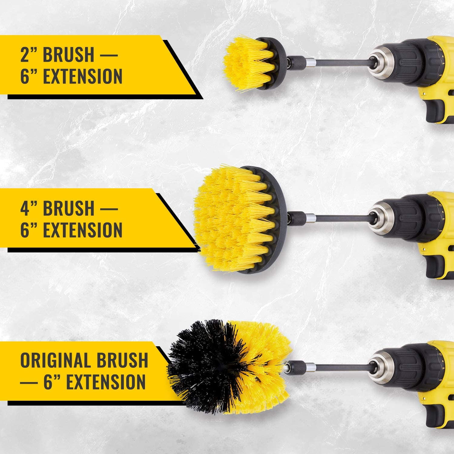  Kadimendium Nylon Drill Brush Set Multiple Sizes Power Scrubber  Cleaning Brushes Grout Drill Brush Set Cleaning Drill Brush Set with  Extension Rod : Health & Household