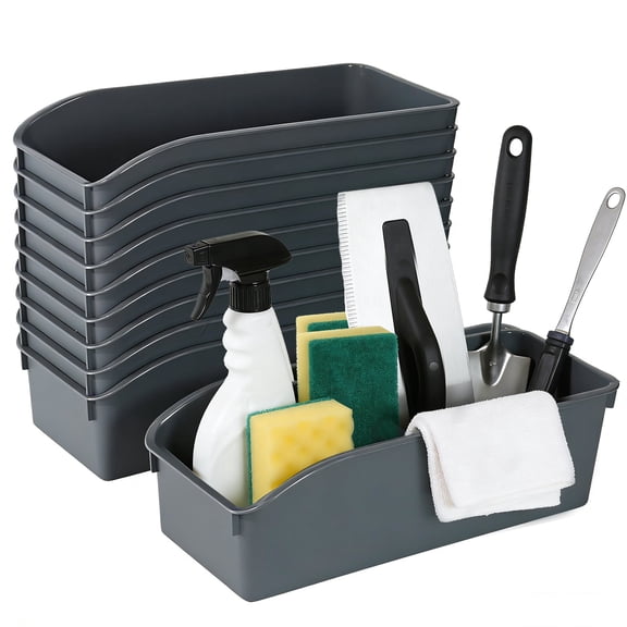 Stackable Storage Bins, Pack of 10 Stackable Bins for Garage, Pantry, Craft Organization, 8.3" x 5" x 3.4"