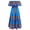 Blue, variant on Mexican Maxi Dresses for Women Floral Print Off Shoulder Boho Long Dress Summer Beach Sundress