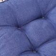 thumbnail image 4 of Xiao Hua Cojín cuadrado acolchado de lino sintético para silla, suave y sólido, cómodo para la oficina, el hogar o el coche, 50 x 50 cm, color azul zafiro., 4 of 5