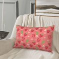 thumbnail image 5 of Sikiie Strawberry Floral Print Plush Pillow Cover, Wrinkle-proof and Stain-resistant Pillow Protector without Pillow Core, Home Decoration-14"x20", 5 of 6