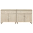 thumbnail image 6 of Light Beige Farmhouse TV Stand for 75 inch TV with 4 Doors and 2 Drawers, 6 of 6