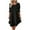 Black, variant on Admvng Dresses for Women and Linen Mid Sleeve Round Neck Solid Color Loose Dress S-3XL