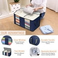 thumbnail image 4 of Closet Storage Bags Organizers, Large Clothing Storage Bags with Reinforced Handle, Foldable Clothes Storage Bags Closet Organizers, Blanket Storage Bags for Bedding, Clothes - 4 Pack, 4 of 8