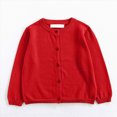 thumbnail image 2 of zuwimk Girls Cardigan Sweaters Ruffle School Uniform Sweater Crew Neck Button Down Coat for Girls(7-8 Years,Red), 2 of 5
