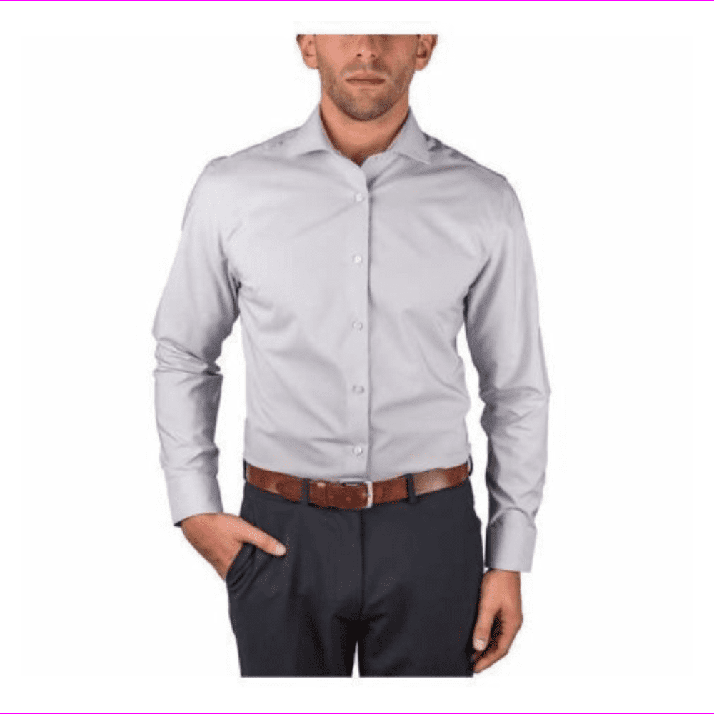 Perry Ellis Portfolio | Men's L/S Dress Shirt 16-34/35/Grey - Walmart.com