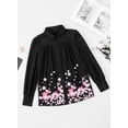 thumbnail image 3 of HOTAPEI Button Down Shirts for Women Casual Printed Long Sleeve Blouses V Neck Shirt Tops, 3 of 4