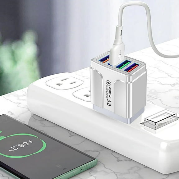 USB Wall Charger,4 Port USB Charger,Charging Blocks 40W Super Fast Charger USB C Fast Charger Block, Multiport USB Cube Power Adapter Wall Charger Plug Charging Block For Phones and Laptops