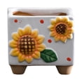thumbnail image 1 of Plantilla de girasol de cerámica Pot de flores pequeñas Flower de arte creativo para el patio exterior Interior/al aire libre Mesa de balcón, 1 of 8