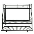 thumbnail image 5 of SOGES Twin-over-Full Bunk Bed with Trundle, Metal Frame, Safety Guardrails and Ladders, Black, 5 of 9