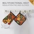 thumbnail image 4 of Yayeee Oven Mitts and Pot Holder Set of 2 Heat Resistant Kitchen Gloves Baking Hot Pad, Colorful Autumn Leaves, 4 of 5