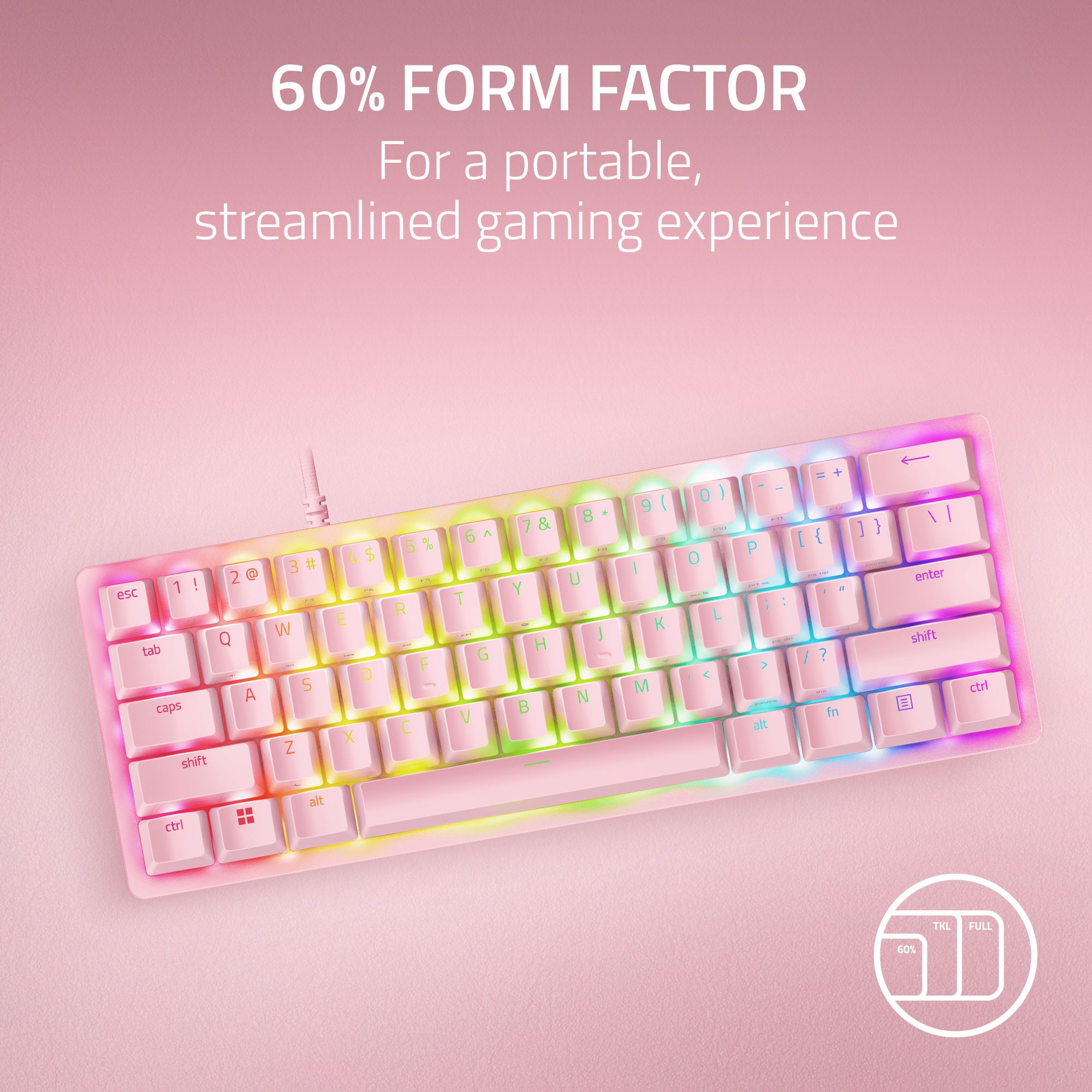Razer Huntsman Mini 60% Optical Gaming Keyboard Quartz photo 5