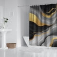 thumbnail image 2 of Gray and Gold Marble Gold Dots Pattern Shower Curtain 84"x72" ,Bathroom Decorative Shower Curtains Set with 12 Hooks,Modern Waterproof Washable Shower Curtain, 2 of 6