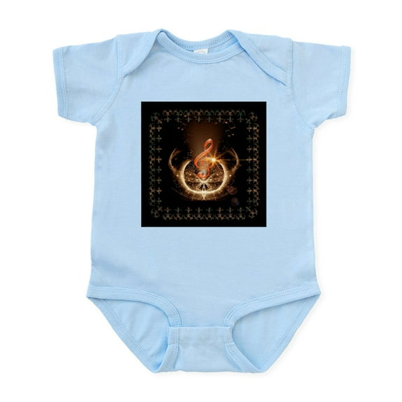 CafePress - Music, Clef With Awesome Light Effect Body Suit - Baby Light Bodysuit, Size Newborn - 24 Months