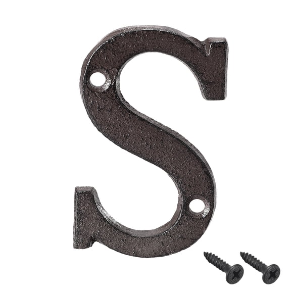 Unique Bargains 3 Inch Cast Iron House Letter Mailbox Address Sign Letter S