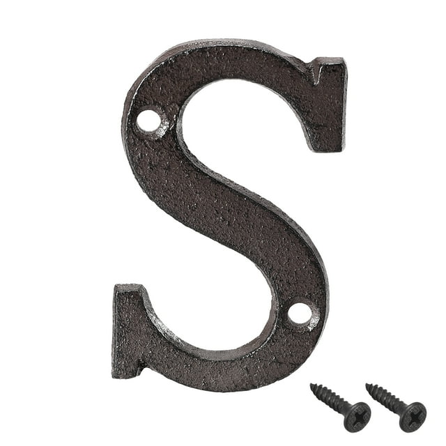 Unique Bargains 3 Inch Cast Iron House Letter Mailbox Address Sign Letter S
