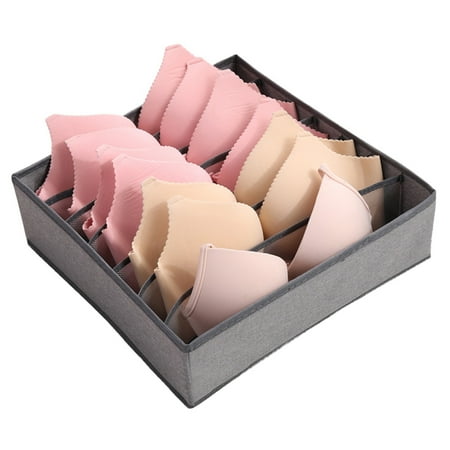 Kezqiaxn Small Storage Box  Non-Woven Fabric Closet Cabinet Organizer Underwear Storage Bag Fabric Foldable Grids Dividers Box for Socks Underwear  Bras and Ties  Portable Storage Bag Clearance