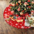 thumbnail image 7 of Red Christmas Tree Skirt 30 Inch with White Snowflakes Classic Farmhouse Christmas Tree Mat Small for New Year Xmas Holiday Party Decorations Home Yard Indoor Outdoor Ornaments, 7 of 7
