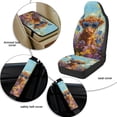 thumbnail image 6 of Xixirimido Car Seat Covers for Front Seats 5Pcs Car Accessories with Seat Belt Covers & Center Console Cover Universal Fit for SUVs,Vans,Trucks,Sedans, Butterfly Highland Cattle Vibrant Daisy, 6 of 8