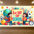 thumbnail image 6 of LUUFILx First Day of School Banner Backdrop Classroom Decor for Kids Photography Props Birthday Party Background Decorations Supplies Celebration, 6 of 8