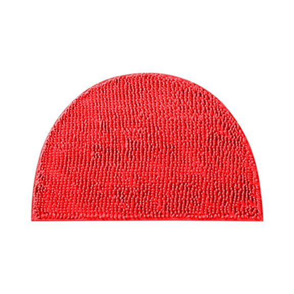 Half Round Bath Mat Non-Slip Beige Bathroom Rugs Semicircle Chenille Bath Rugs Water Absorbent Floor Mats Ultra Soft Washable Bathroom Dry Fast Shower Mat Area Rugs Semi Circle Bath Mat(19.68"x12.99")