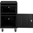thumbnail image 3 of Mobile Computer Cabinet, Black, 27"W x 24"D x 49-1/4"H, 3 of 7