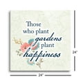 thumbnail image 3 of Plant Happiness Pink Green Floral 24 x 24 Glass Wall Hanging Sign, 3 of 4
