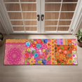 thumbnail image 2 of Bohemian Floral Patchwork Non-Slip Entryway Door Mat,Boho Indoor Decor Durable Low Plush Door Mat,Washable Welcome Rug for Patio Hallway Home Decor 16x47 Inches, 2 of 7