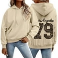 thumbnail image 2 of Hoodies Women Pullover Leopard Hoodies Sweatshirt Hop Pullover Hoodie Soft Streetwear Sweatshirts Women Khaki L, 2 of 6