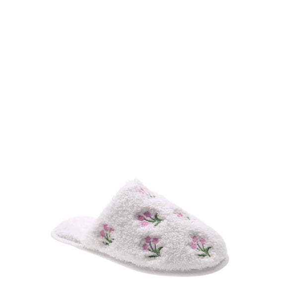 Wonder Nation Little & Big Girls Scuff Flower Slippers