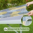 thumbnail image 6 of Blue and Yellow Floral Pattern Square Fitted Tablecloth with Elastic Edge,Square Table Cover,Washable Elastic Table Cover for Home Kitchen Party Decor 36"x36", 6 of 6