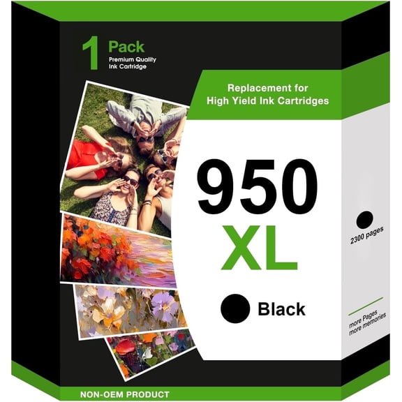 950XL and 951XL Ink Cartridges Compatible for 950 and 951 Ink Cartridge(1-Black)