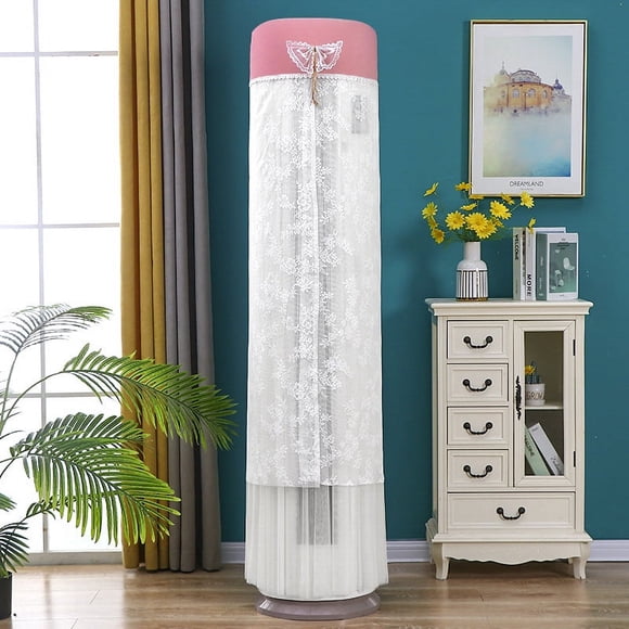 Nvzi Funda universal para aire acondicionado, funda cilíndrica vertical para el polvo del aire acondicionado, no requiere altura para el arranque, 180CM universal para aire acondicionado (rosa)