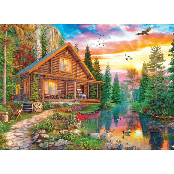 RoseArt - Lieux favoris 1000 pièces - cabane forestière - Puzzle emboîtable pour adulte