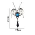 thumbnail image 2 of Collar con colgante de peltre con alas de murciélago y piedra, 2 of 5