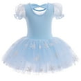 thumbnail image 4 of WIBACKER 3-9 Years Kids Girls Princess Ballet Dress Short Sleeve Leotards Skirted Tutu Dancewear Halloween Christmas Party Fancy Costume, 4 of 9