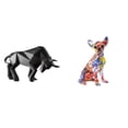 thumbnail image 1 of Estatua moderna de resina de toro y perro colorido, figura abstracta coleccionable de animal, adorno para entrada, mesa, escritorio, estante, oficina,, 1 of 8