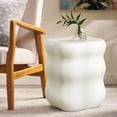 thumbnail image 3 of LuxenHome White MgO Modern Curves Square 18.5-Inch Tall Side Table, Indoor and Outdoor, 3 of 7