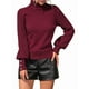 thumbnail image 3 of Suéteres de Otoño e Invierno para Mujer, Jerseys de Punto con Mangas Farol, Suéteres Tipo Top Vino Tinto S, 3 of 10