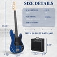 thumbnail image 4 of Ktaxon 46" Electric Bass Guitar Kit with 20W Amplifier, P Bass Style, 4 String, Transparent Blue, 4 of 7