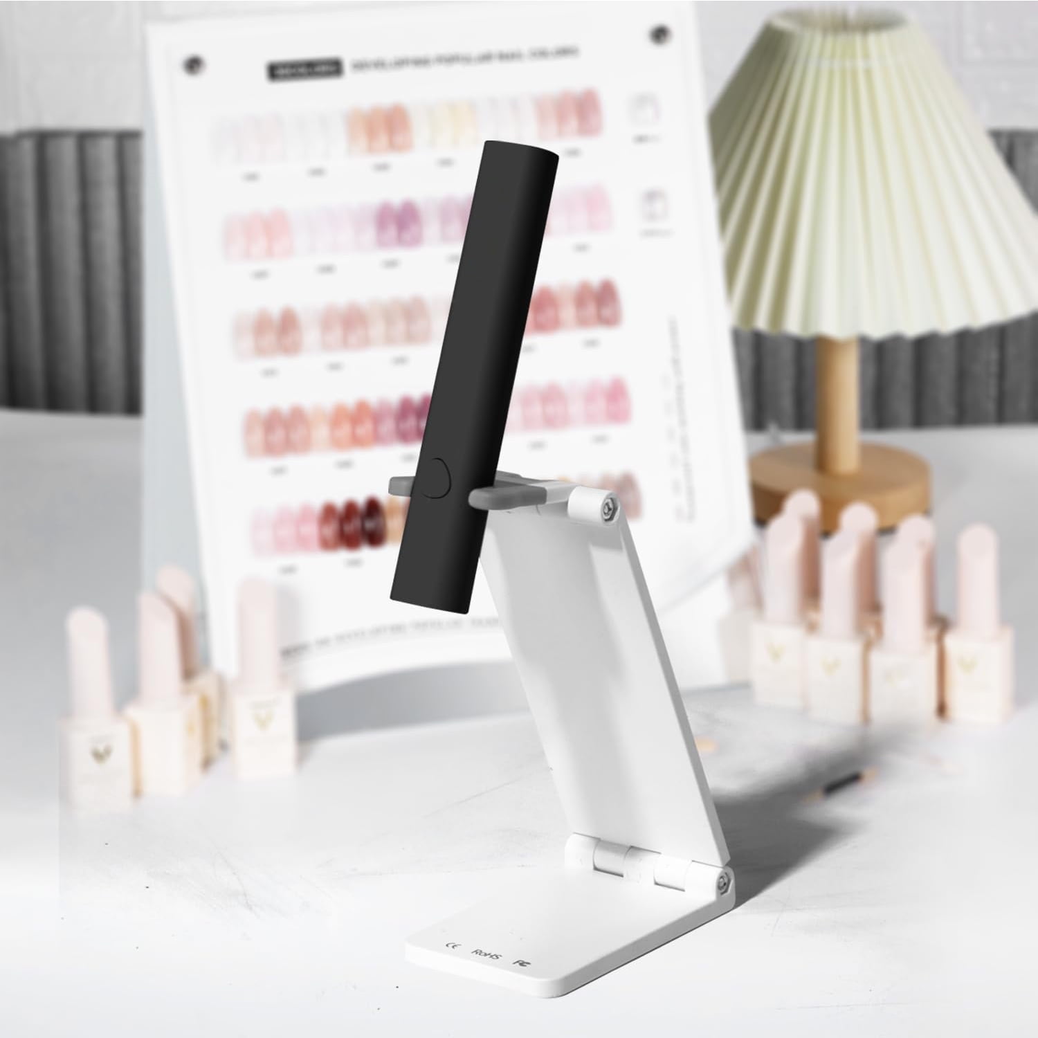 Mini UV LED Nail Lamp Handheld Rechargeable Nail Dryer Cordless 2 Timer Modes Fast Curing Foldable Stand Portable USB Nail Art Tool Gel Polish Light 4.4in For Home Salon Beginners Perfect Gift Idea