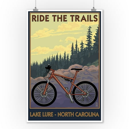 Lake Lure, North Carolina - Ride the Trails - Lantern Press Poster (9x12 Art Print, Wall Decor Travel