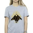 thumbnail image 2 of DC Comics T-Shirt Boyfriend en Coton Noir Adam Rising Symboles Dorés pour Femmes, 2 of 4