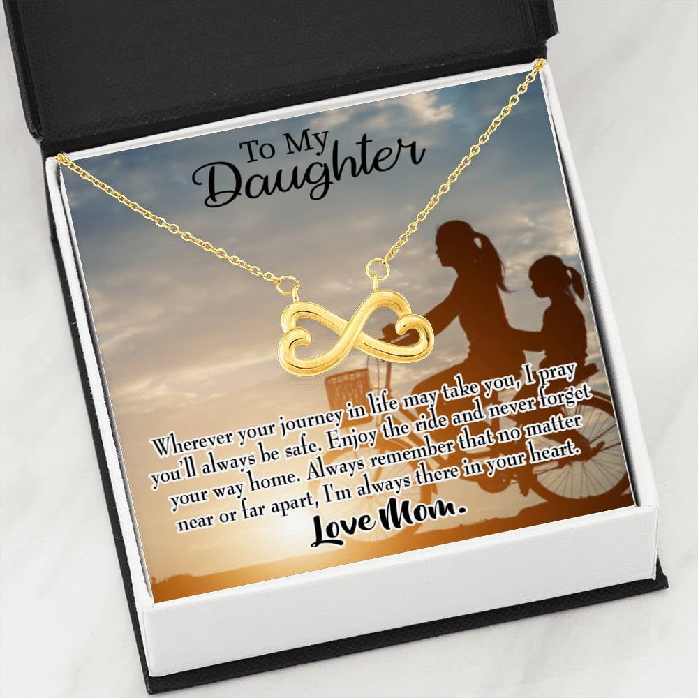 Daughter Like You Infinity Love Necklace Heartfelt Daughter Card & Pendant Stainless Steel or 18k Gold 