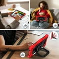thumbnail image 4 of SaniMore Case for Samsung Galaxy Tab A9 8.7" 2023 SM-T550/P550, Shockproof Shoulder Strap 360° Rotating Handle Bracket Pencil Holder Tri-layer Hybird Anti-drop Kids Shell, Black+Red, 4 of 9