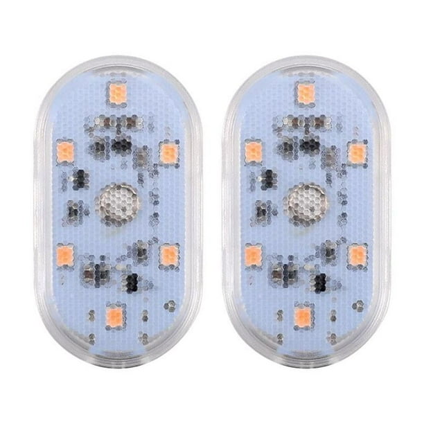 KITPIPI Mini luz LED táctil USB para coche - Lámpara de lectura interior y de pie para reposabrazos, luz blanca, magnética, 1/2/4 piezas