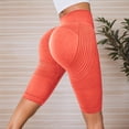 thumbnail image 2 of idosla 3D Compression Shorts for Women, Tummy Control Butt Lift Sculpt Leggings, High Waist Yoga Shorts for Gym (Orange, L), 2 of 6