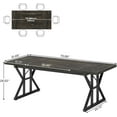 thumbnail image 2 of Tribesigns Farmhouse Dining Table for 6, 71" Rectangular Wood Kitchen Table for Dining Room, Kitchen (Black), 2 of 7