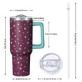 thumbnail image 2 of Purple Christmas Star Pattern Tumbler with Handle and Lid,40oz Double Wall Vacuum Insulated Tumbler,Cups Gift for Women and Men, 2 of 7